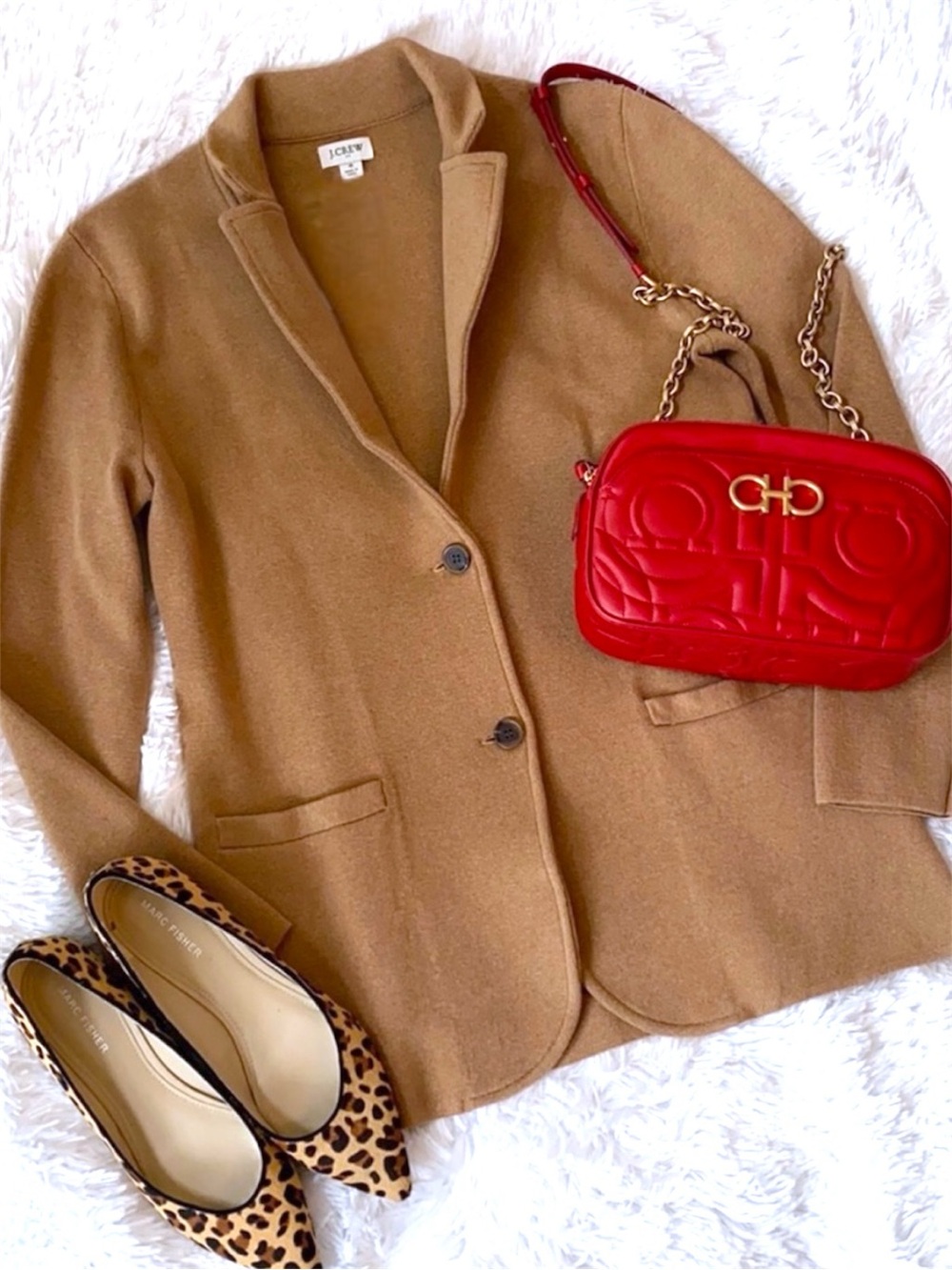 J. Crew Factory Tan Cash Soft Cotton Sweater Blazer